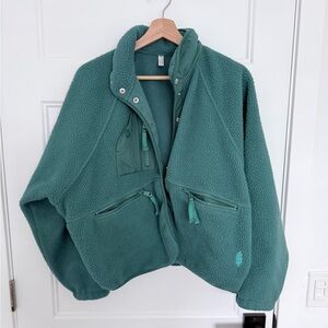 FP Movement by Free People Teal Sherpa Zip Jacket